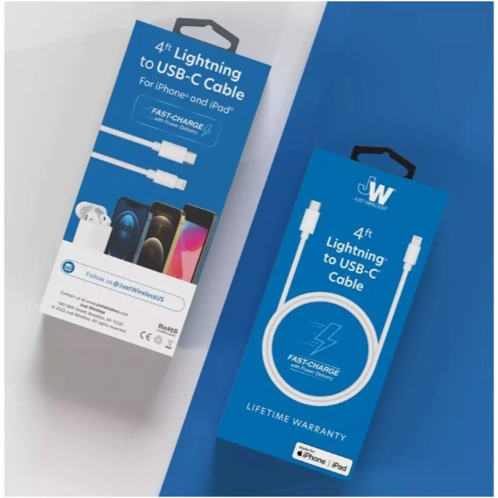 Just Wireless Lightning to USB-A Cable 6 ft MFi Certified Durable